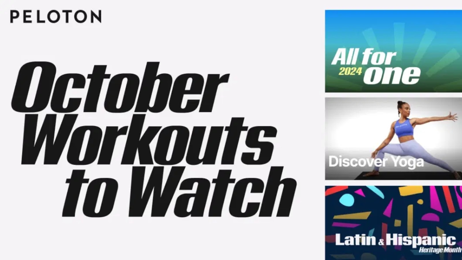 Peloton shared their monthly “Workouts to Watch” email with members for October 2024