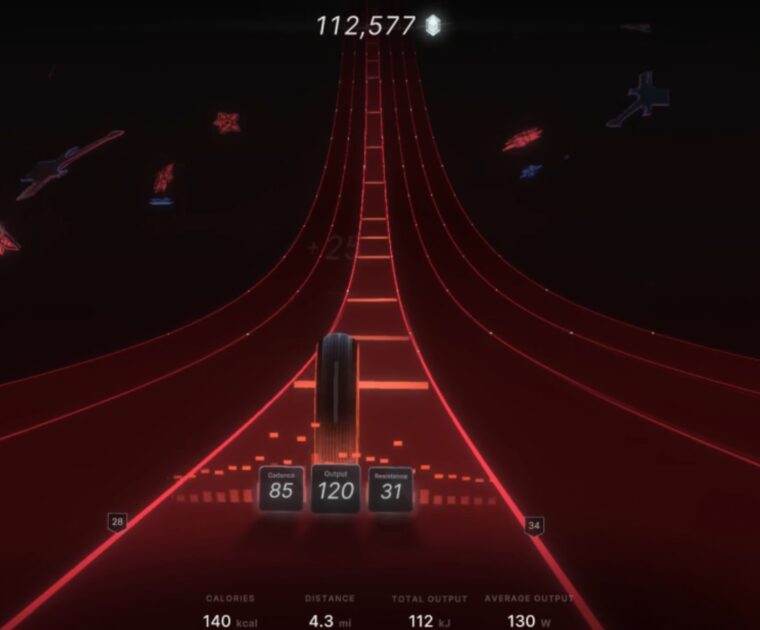Limited edition Stranger Things Peloton Lanebreak level as shown on the Bike