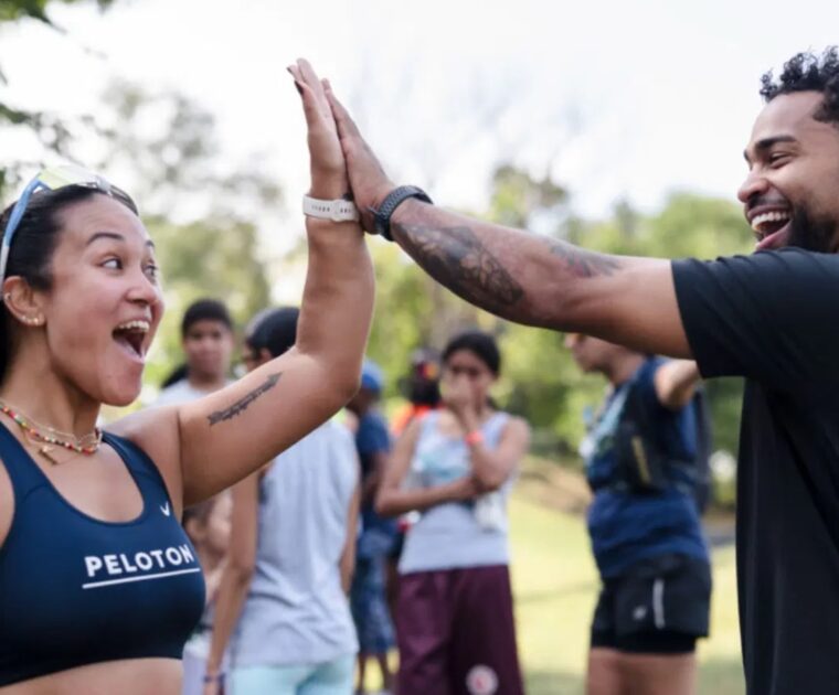 Peloton instructor Rad Lopez at community event