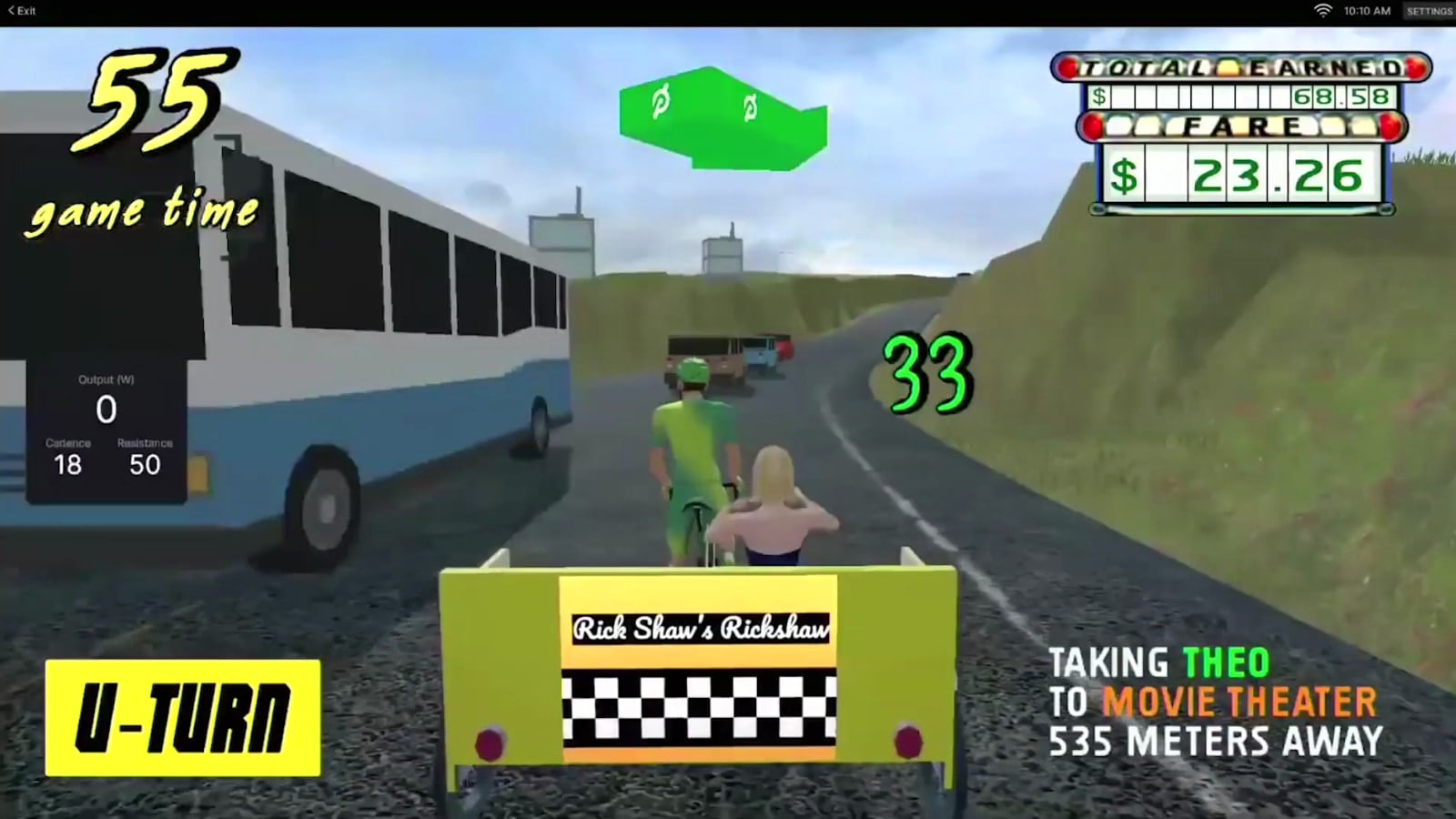 A Peloton virtual cycling game from the 2024 Peloton Hackathon event.