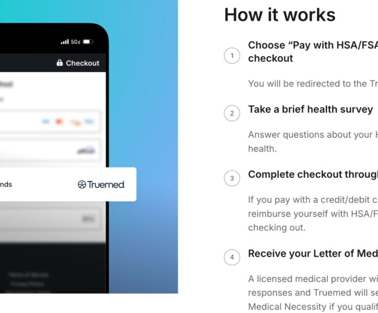 Peloton x Truemed landing page.