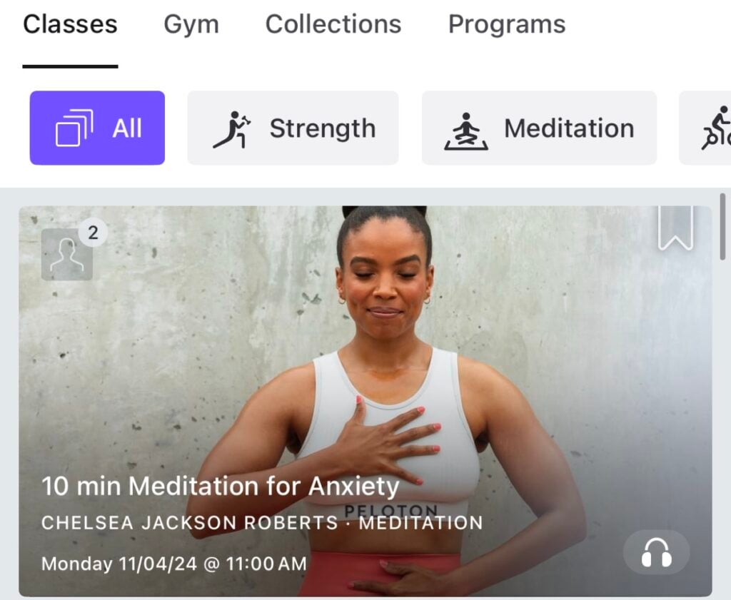 New audio class in on-demand library with headphones icon.