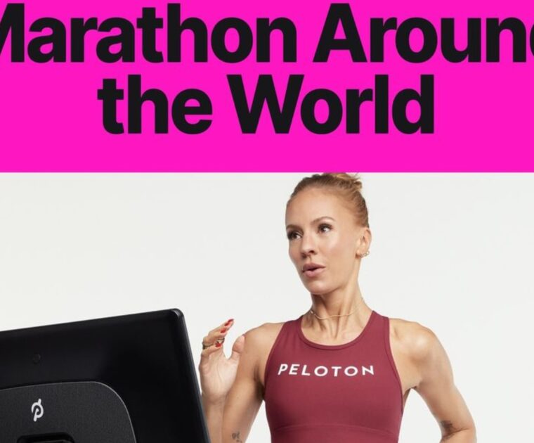 Peloton will celebrate Becs Gentry's Great World Race with classes celebrating the race locations. Image credit Peloton social media.