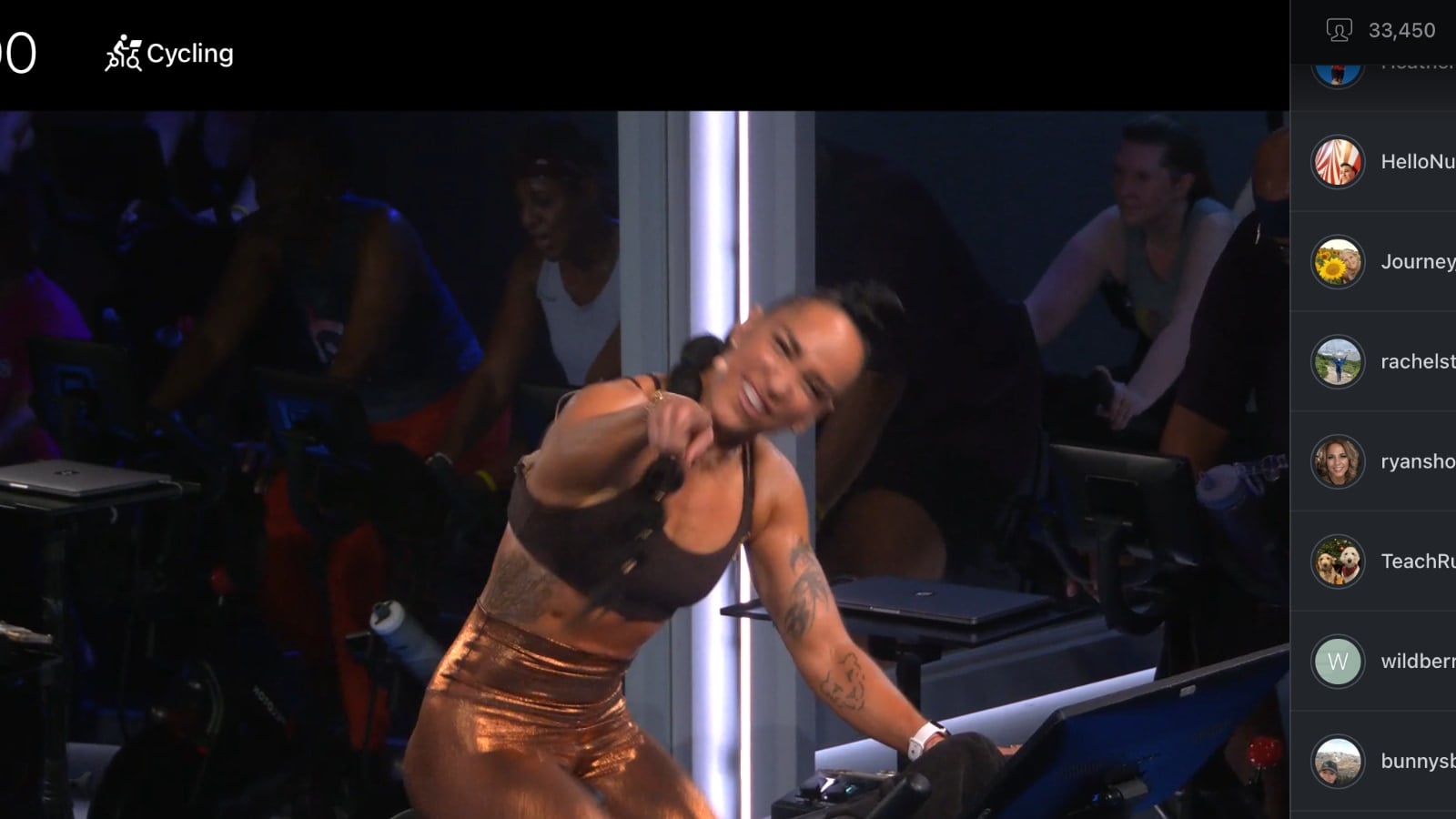 33,450 people on Peloton's Turkey Burn Ride with Robin Arzon in 2024.