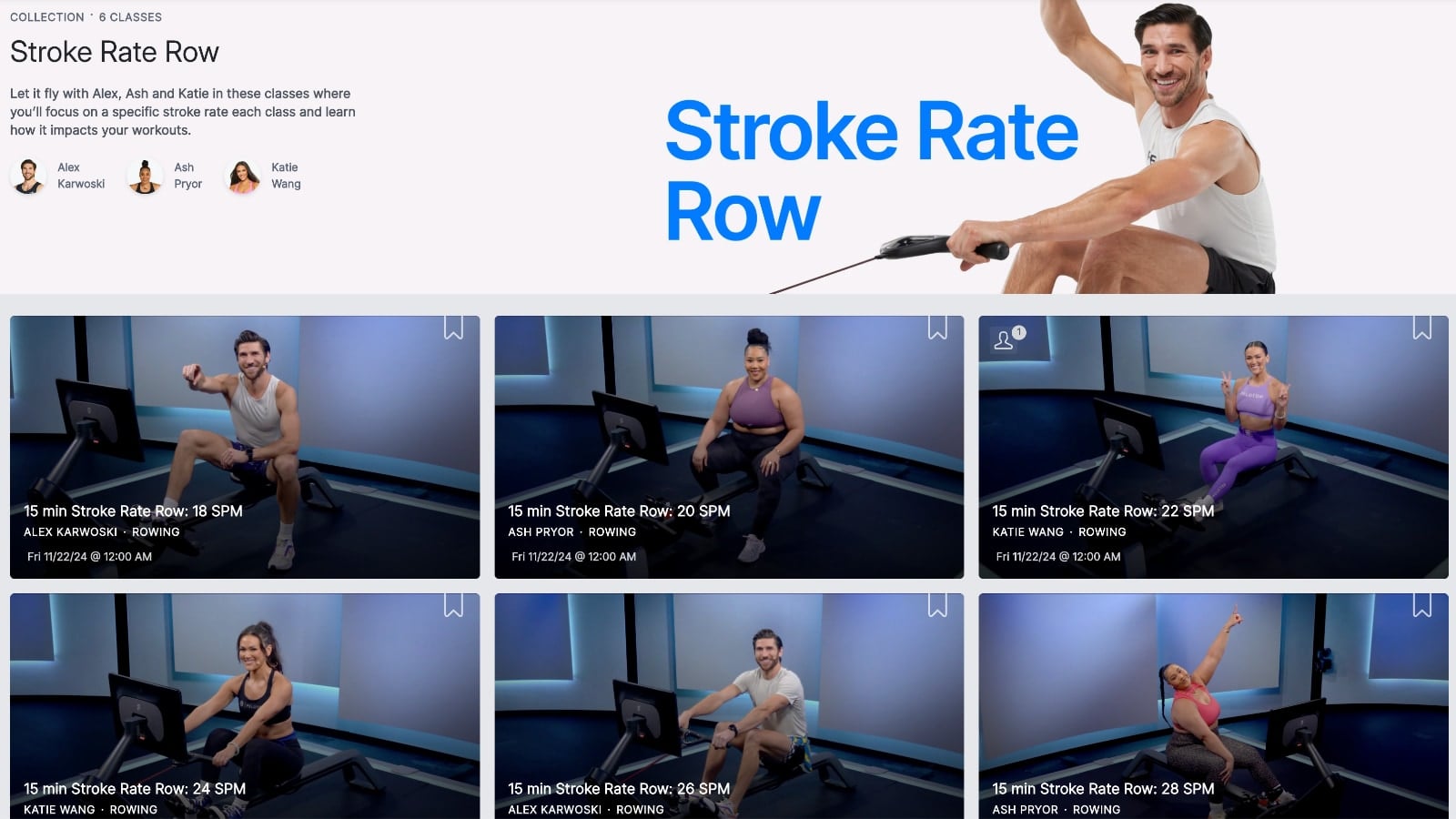 Peloton Stroke Rate Row Collection