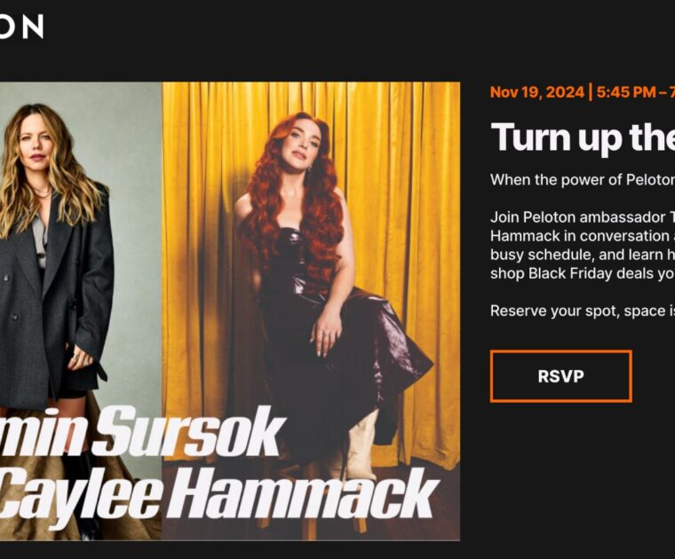 Peloton event with Tammin Sursok and Caylee Hammack in Nashville.