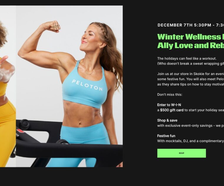 Peloton Winter Wellness event with Ally Love & Rebecca Kennedy.