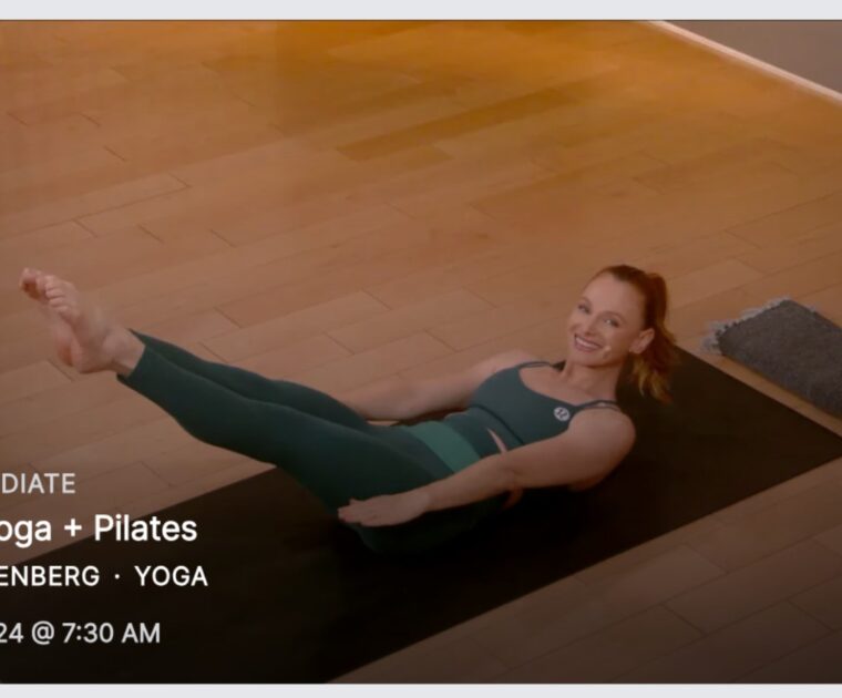 Yoga + pilates classes in on-demand library.