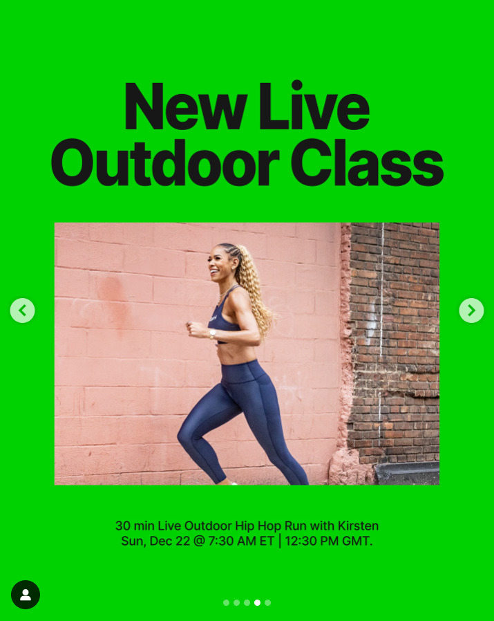 This week Kirsten Ferguson will teach the third ever live Outdoor class. Image credit Peloton social media.