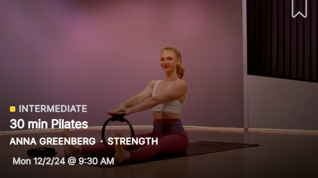 30 minute Pilates with Anna Greenberg from December 2, 2024