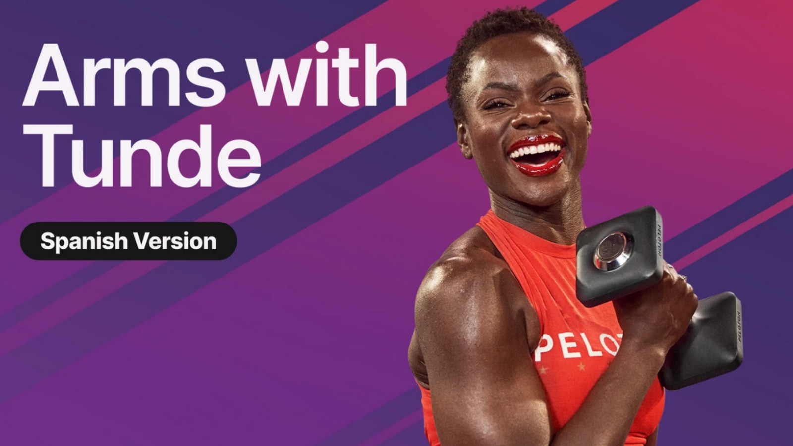 A Spanish language version of the "Arms with Tunde" program on Peloton.