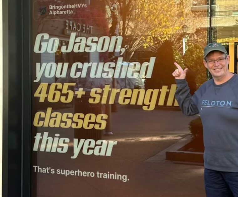 @bringonthehvys Peloton showroom banner. Image credit @bringonthehvys.