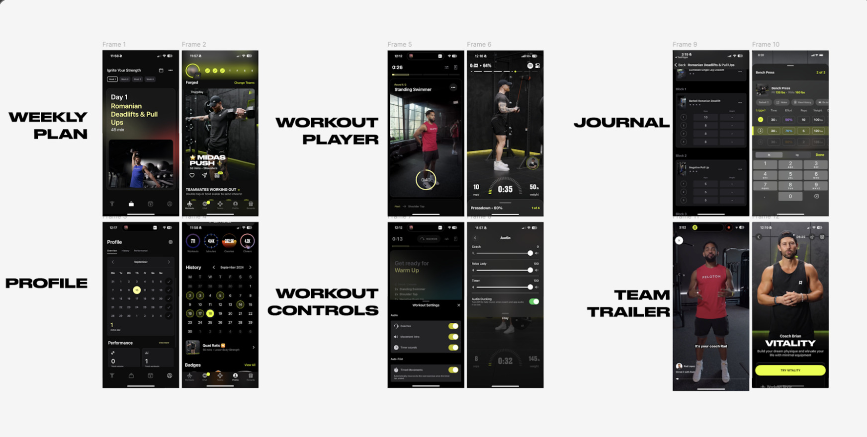 Peloton Strength+ App vs Ladder App. Image credit Ladder.