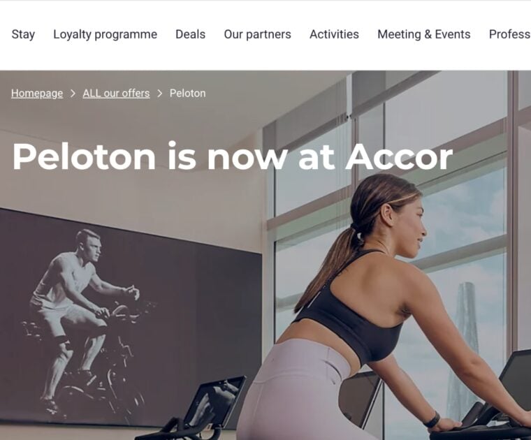 Peloton x Accor partnership.