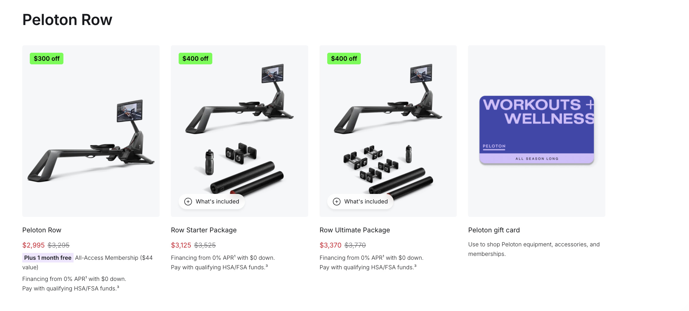 Peloton Row New Year's sales for 2025.