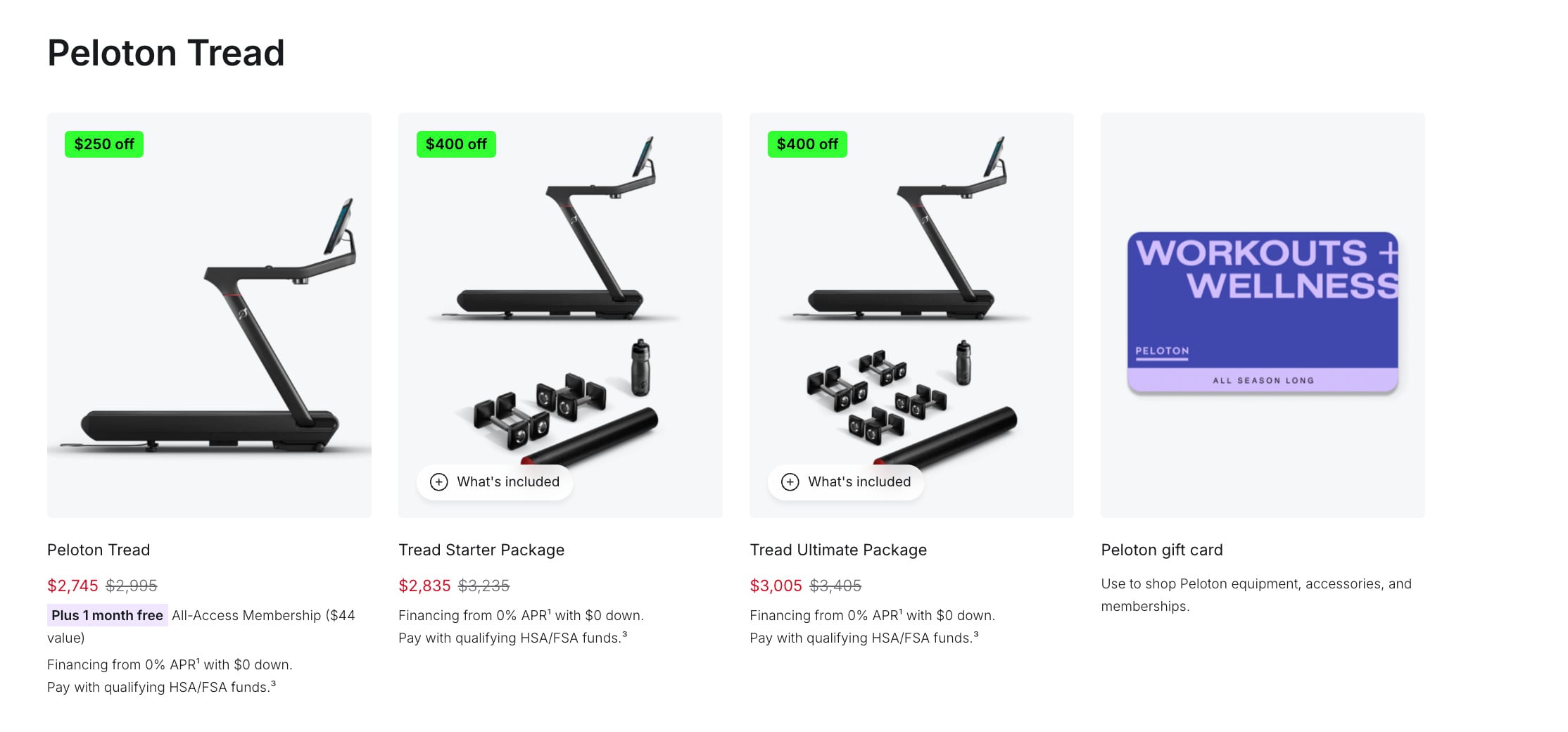 Peloton Tread New Year's sales for 2025.