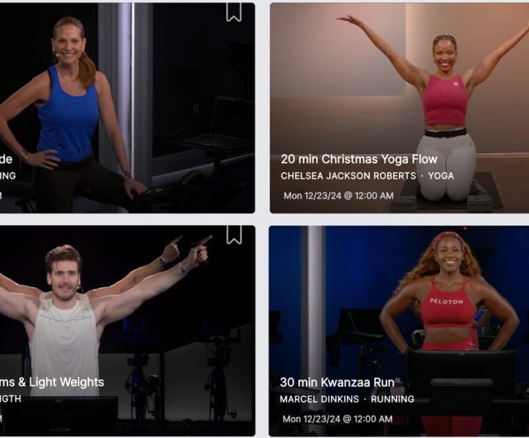2024 Peloton Christmas classes, Peloton Hanukkah classes, and Peloton Kwanza classes.
