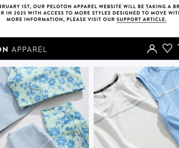 Peloton Apparel Australia website.