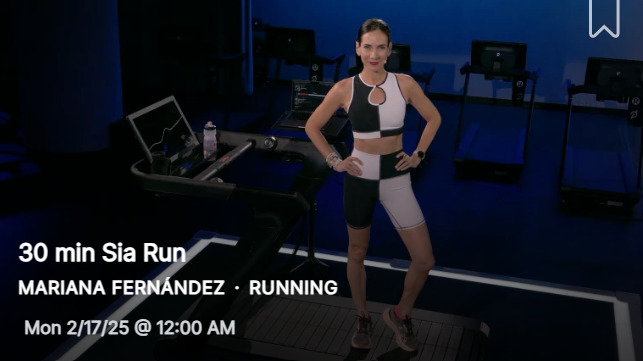 Mariana Fernández's 30 minute Sia Run from February 17, 2025