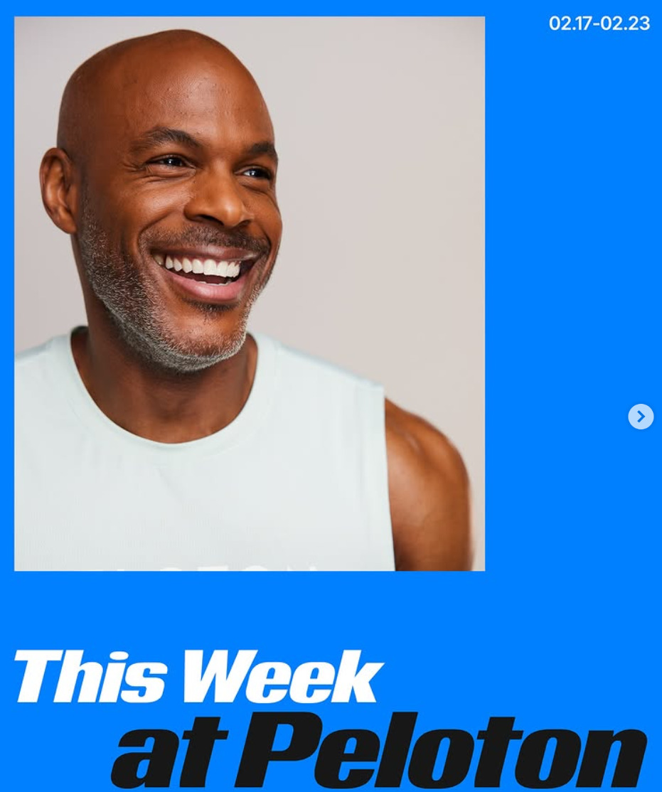 Peloton shared featured classes for the week of February 17-23, 2025. Image credit Peloton social media.