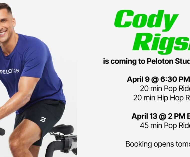@PelotonStudios Instagram Story announcing Cody's London classes. Image credit Peloton social media.