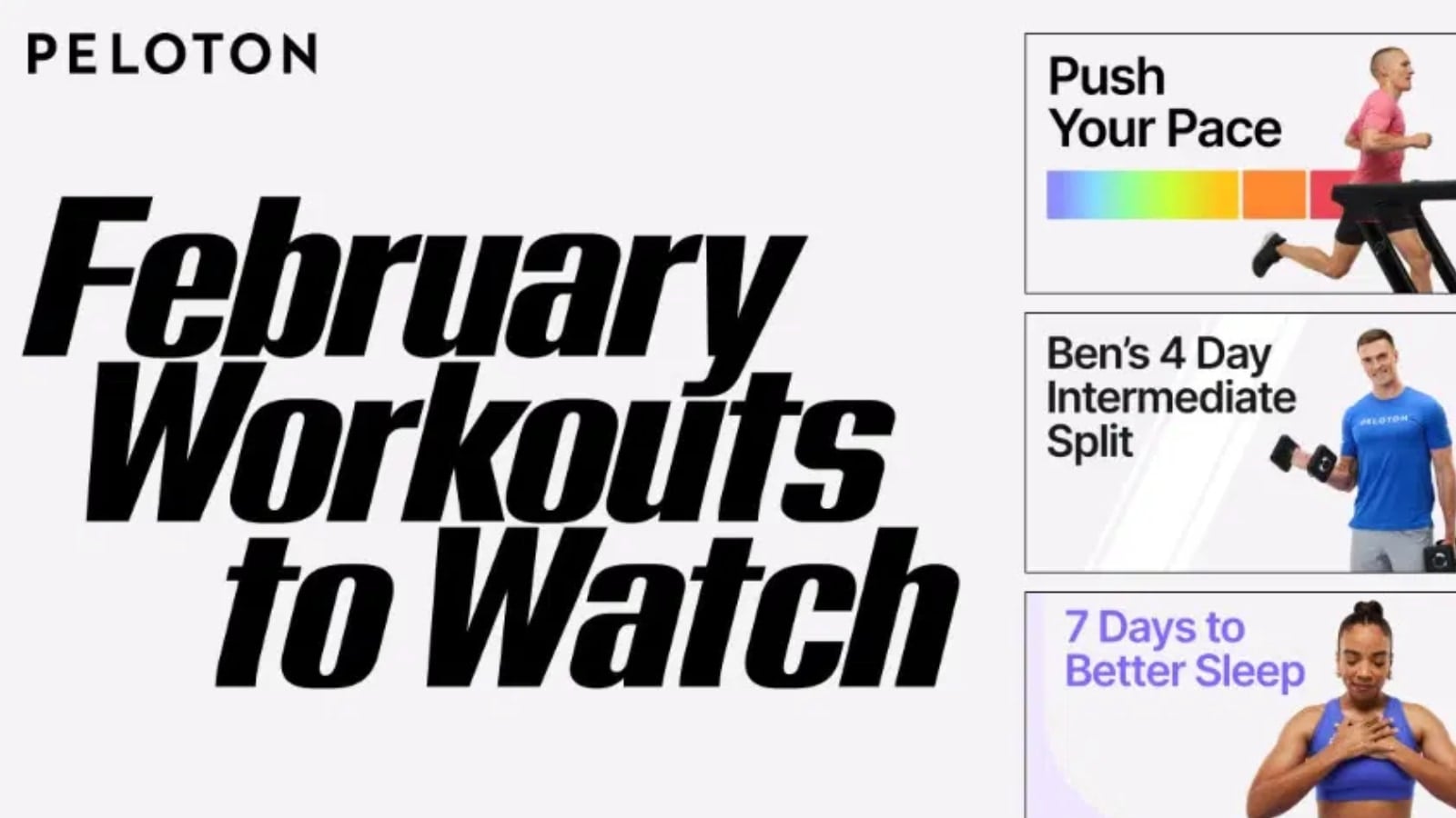 Peloton shared their monthly “Workouts to Watch” email with members for February 2025