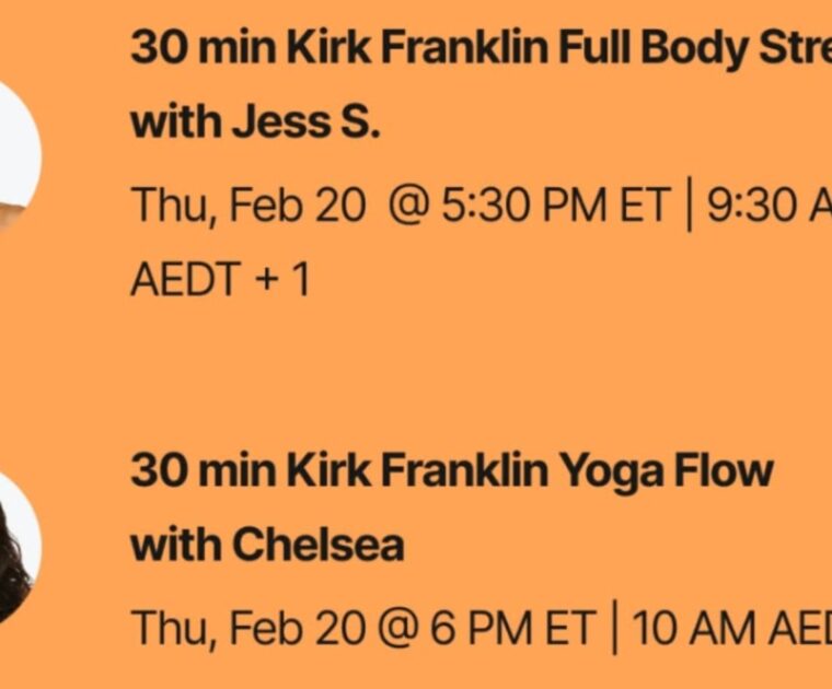 Peloton Kirk Franklin classes. Image credit Peloton social media.