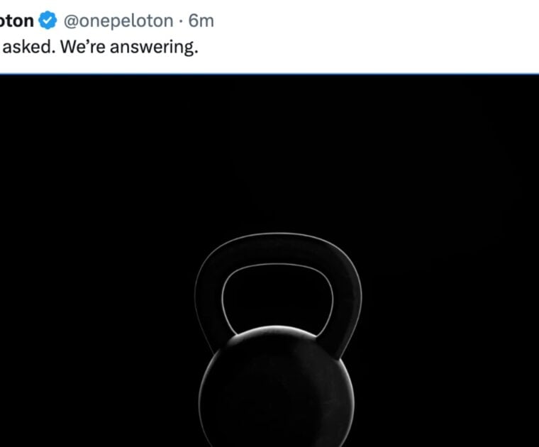 Peloton social media post teasing kettlebell classes.