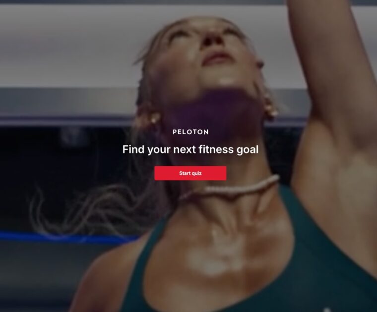 Peloton "Find Your Fitness Goal" Quiz