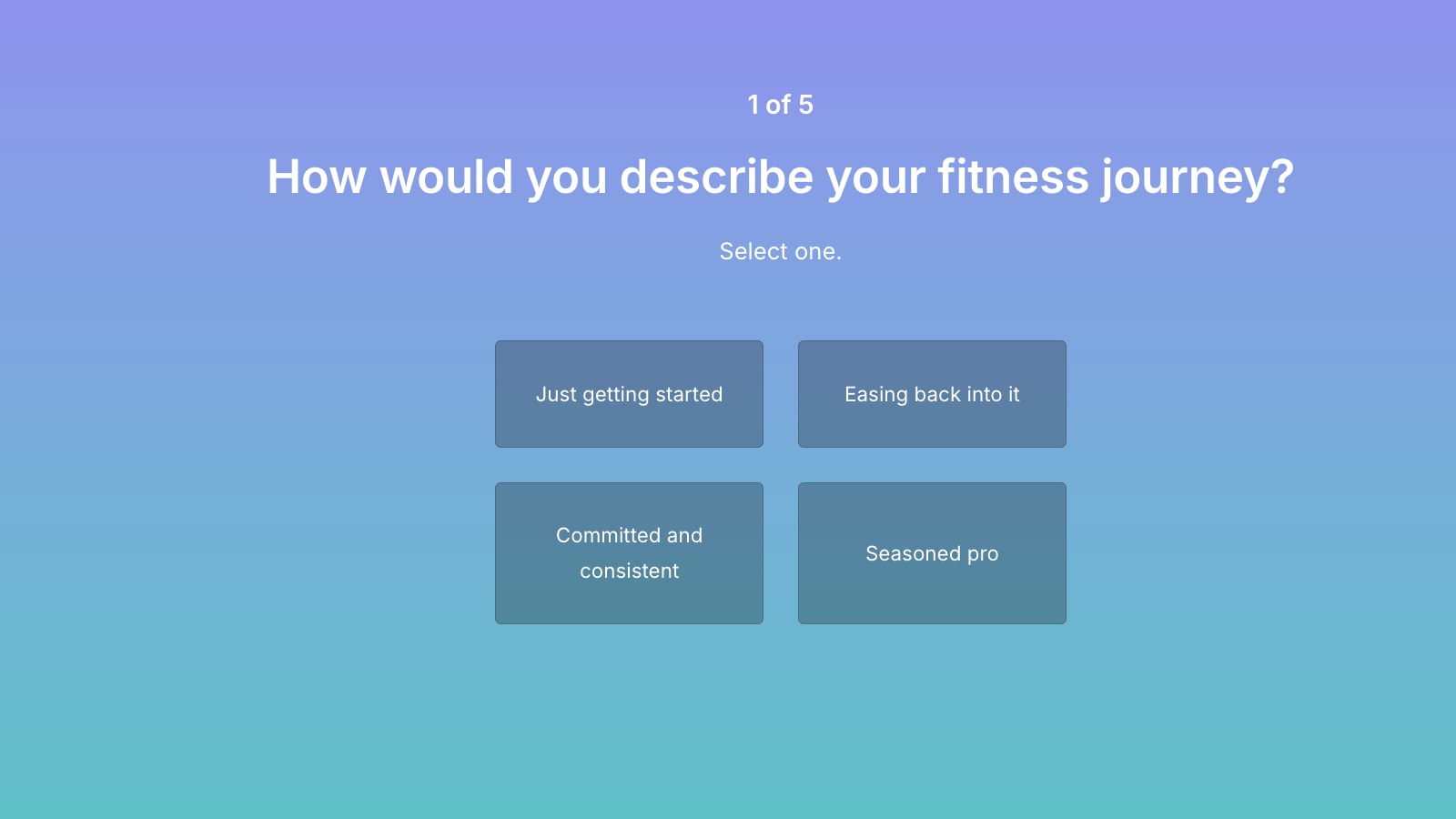 Peloton "Find Your Fitness Goal" Quiz