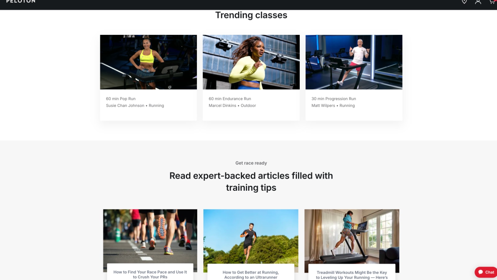 Peloton "Find Your Fitness Goal" Quiz