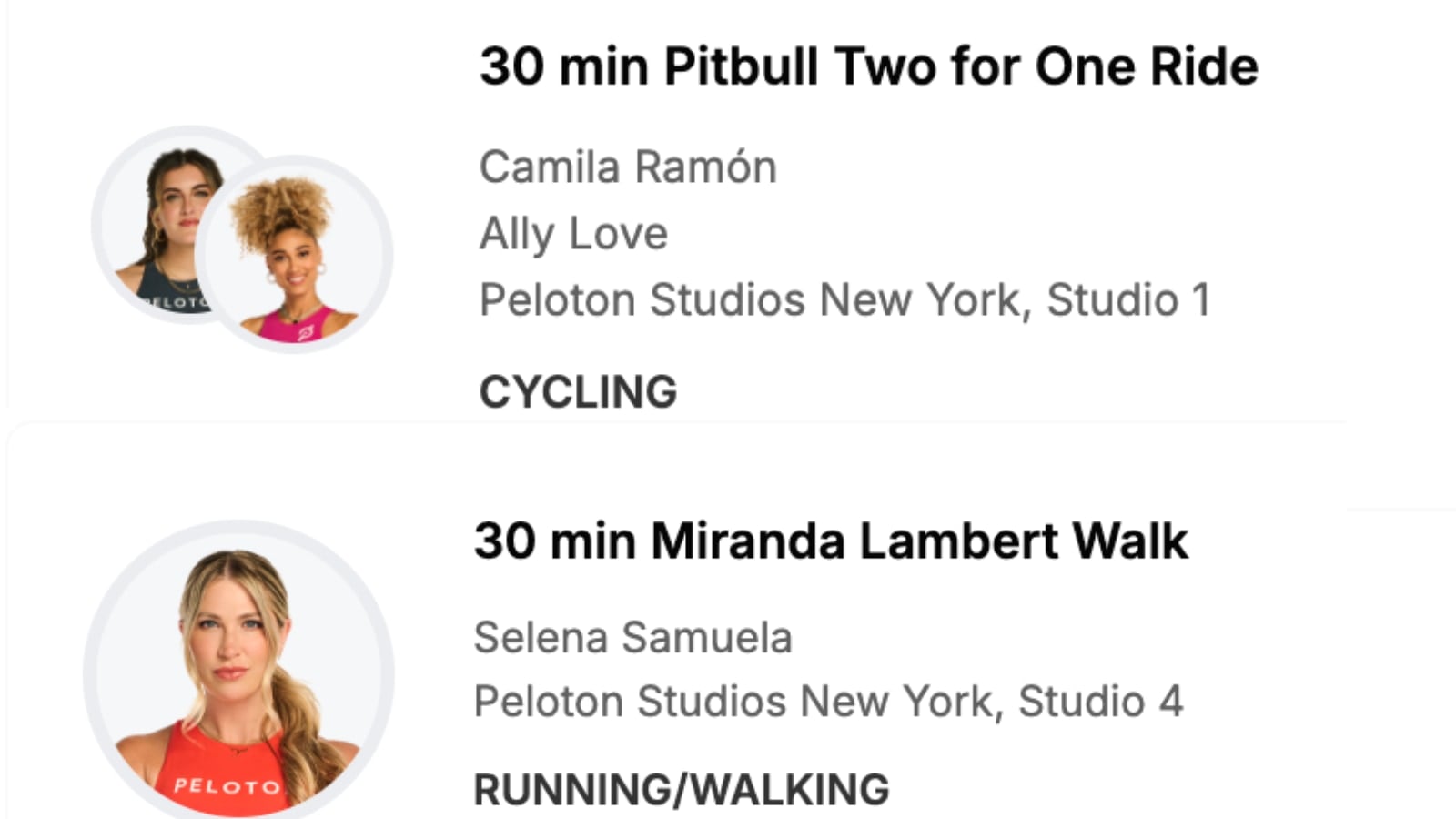 Peloton’s April 2025 artist series classes with Miranda Lambert and Pitbull