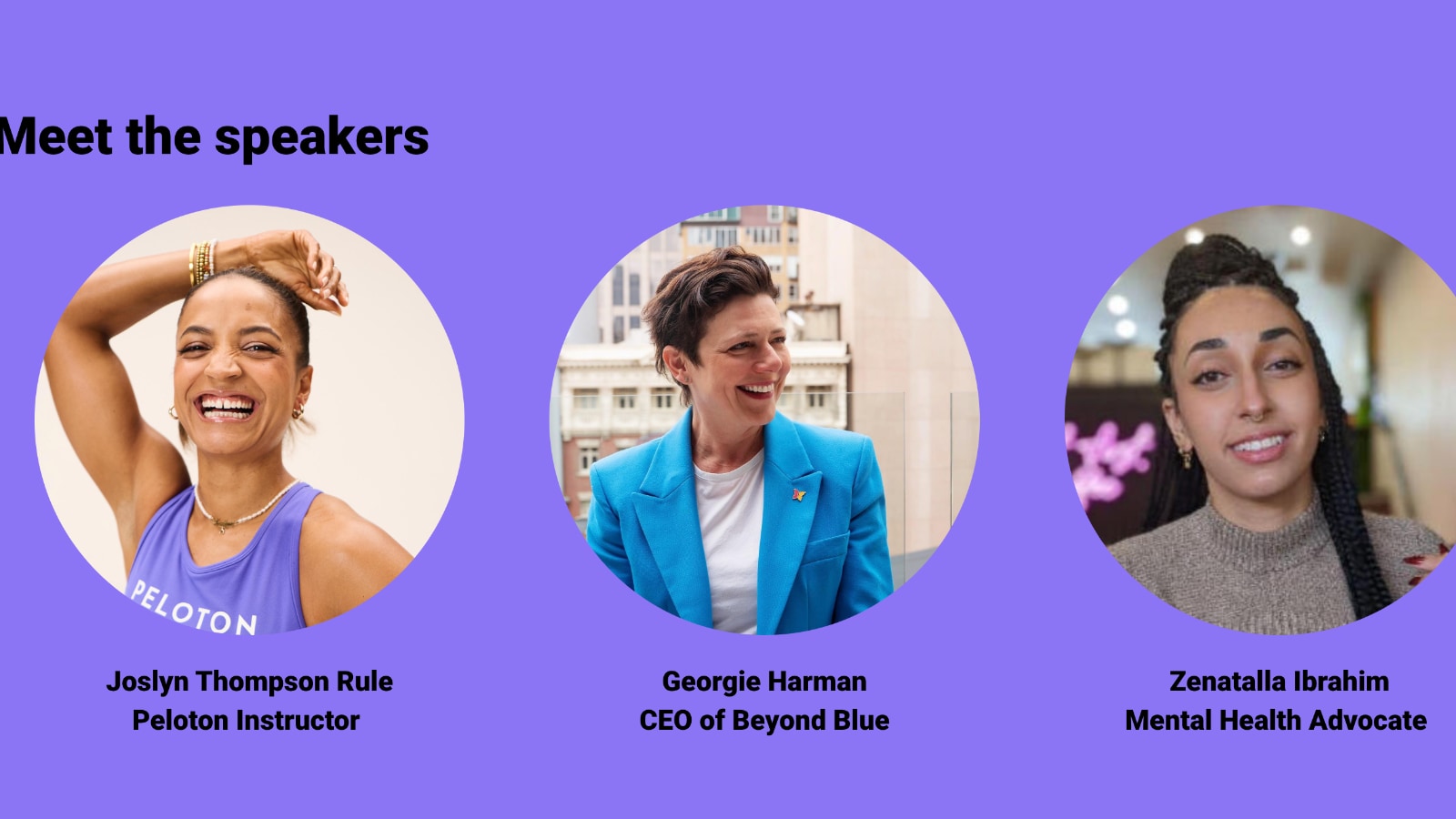 Speakers on the virtual panel.
