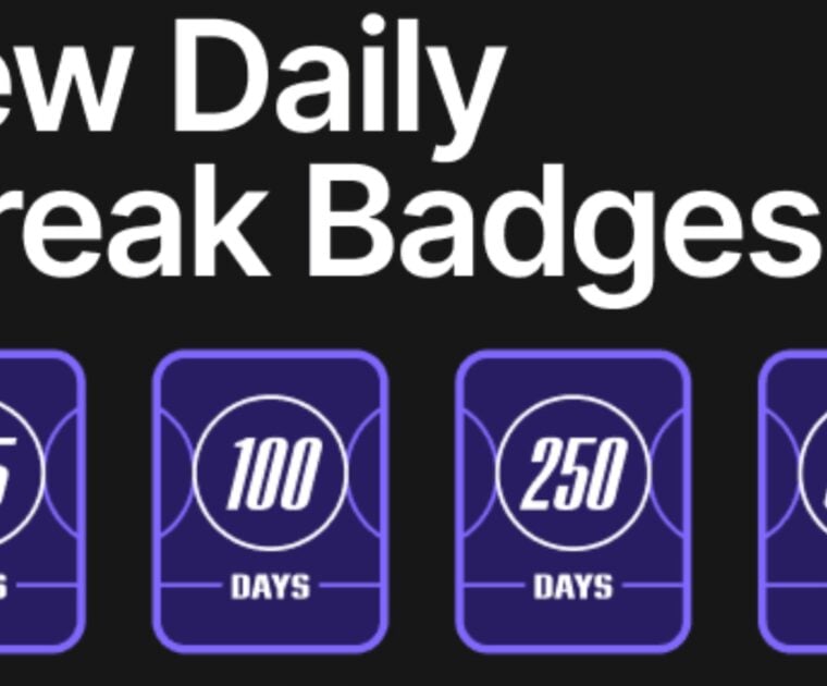 New Daily Streak Peloton badges