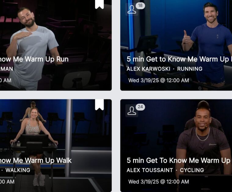 New "Get To Know Me" classes added this week to Peloton.