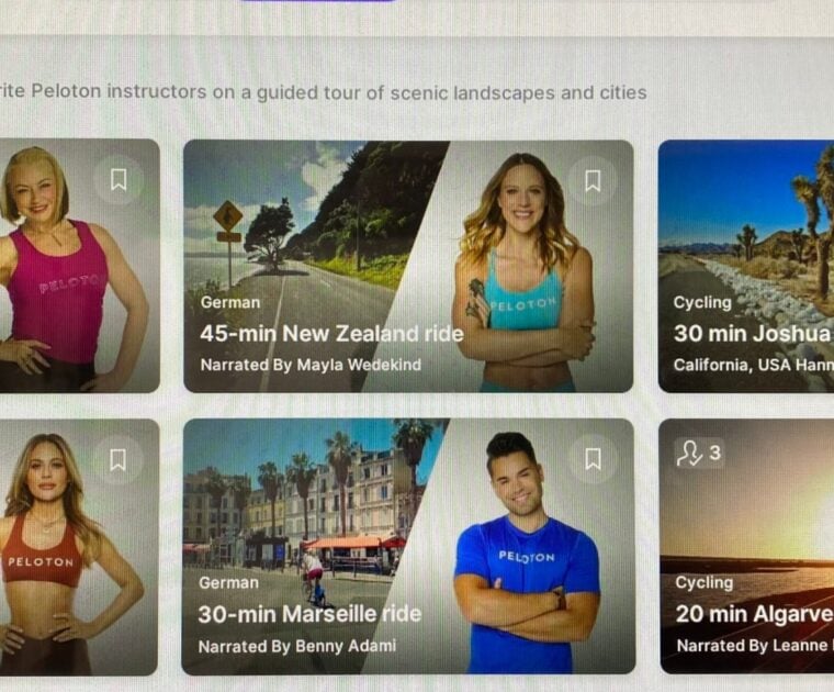 Peloton's audio guided scenic Ride class library