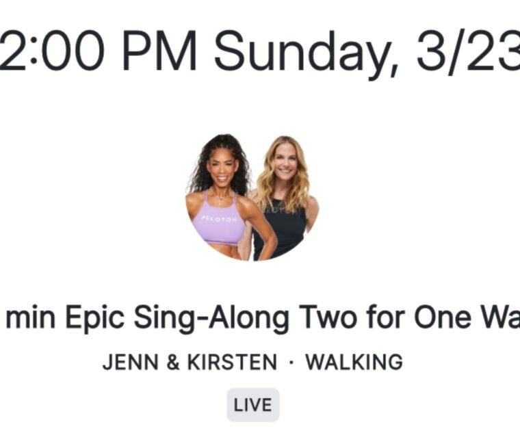 Jenn Sherman Epic Sing-Along Walk with Kirsten Ferguson on Peloton Tread.