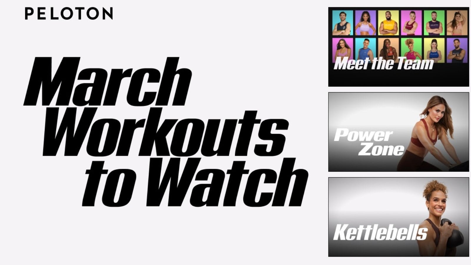Peloton shared their monthly “Workouts to Watch” email with members for March 2025