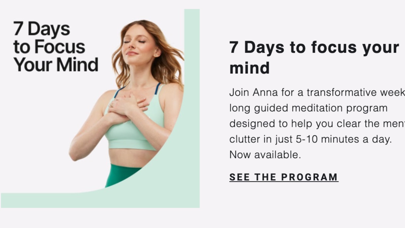 Anna Greenberg's 7 Days to Focus Your Mind meditation program