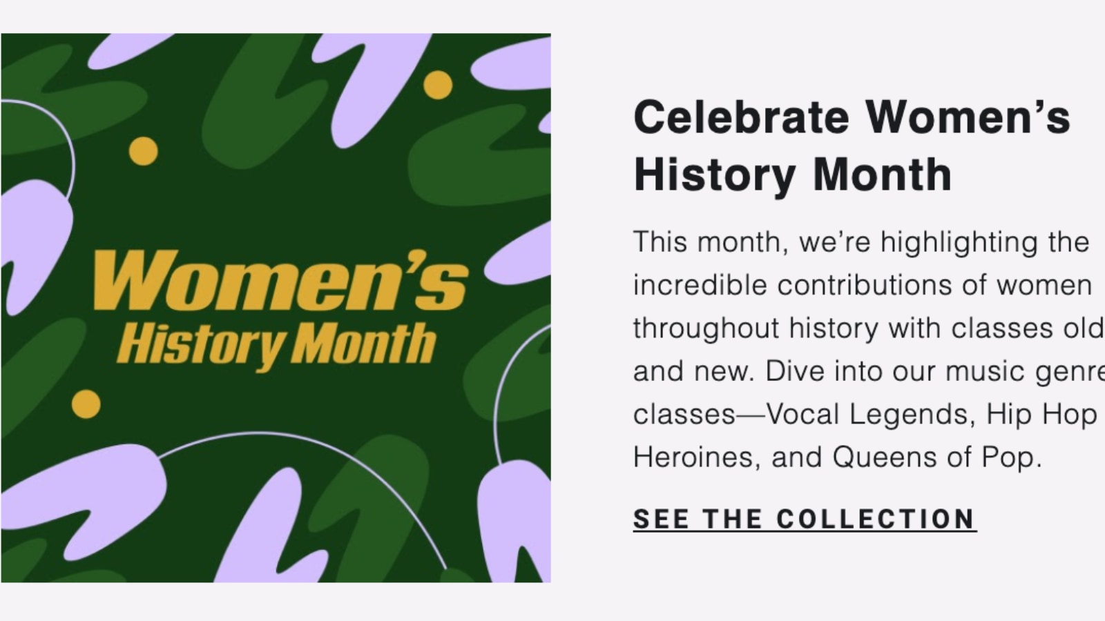 Peloton's Women's History Month class collection