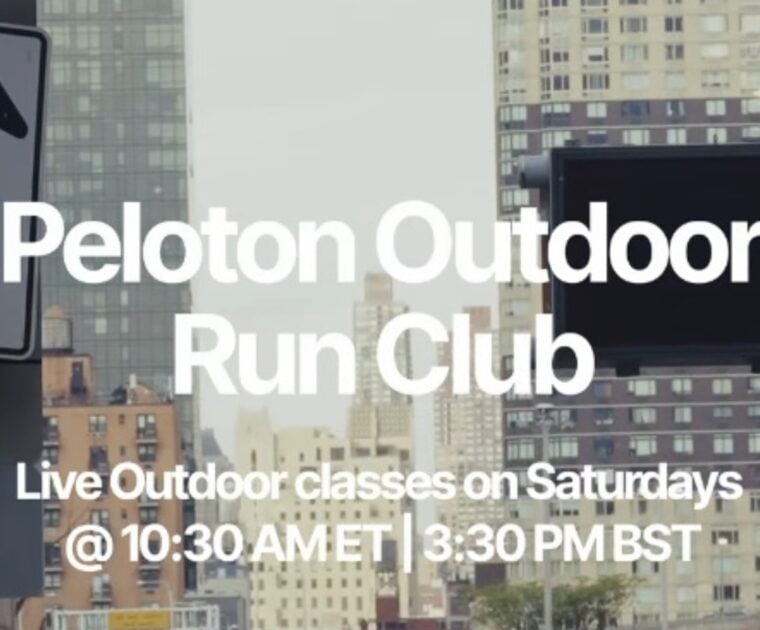 Peloton's Instagram announcement of live Outdoor Runs every Saturday. Image credit Peloton social media.