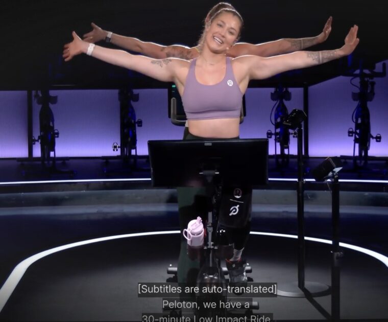 New feature to automatically add subtitles to German classes on Peloton.