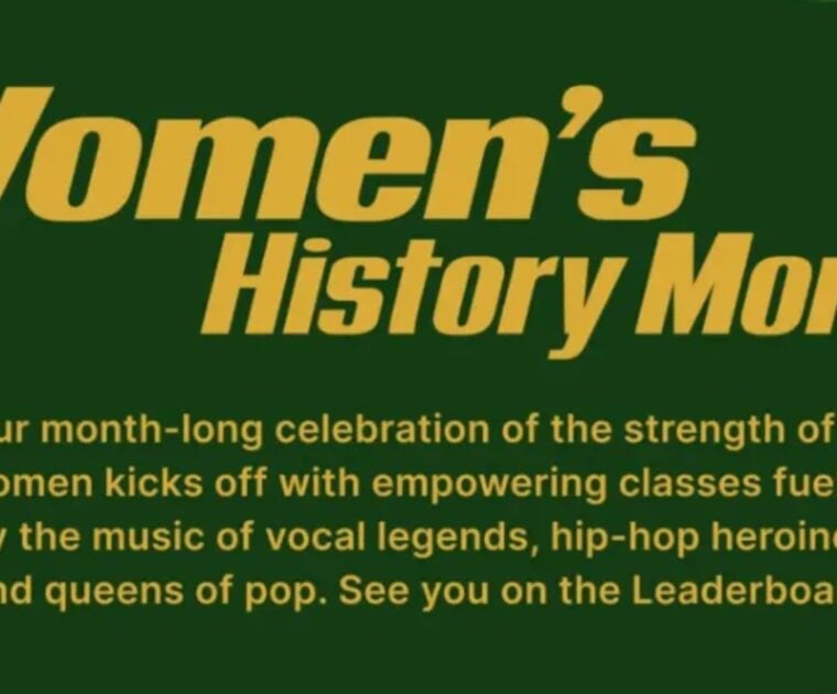 @PelotonStudios Instagram Story announcing Women's History Month classes.