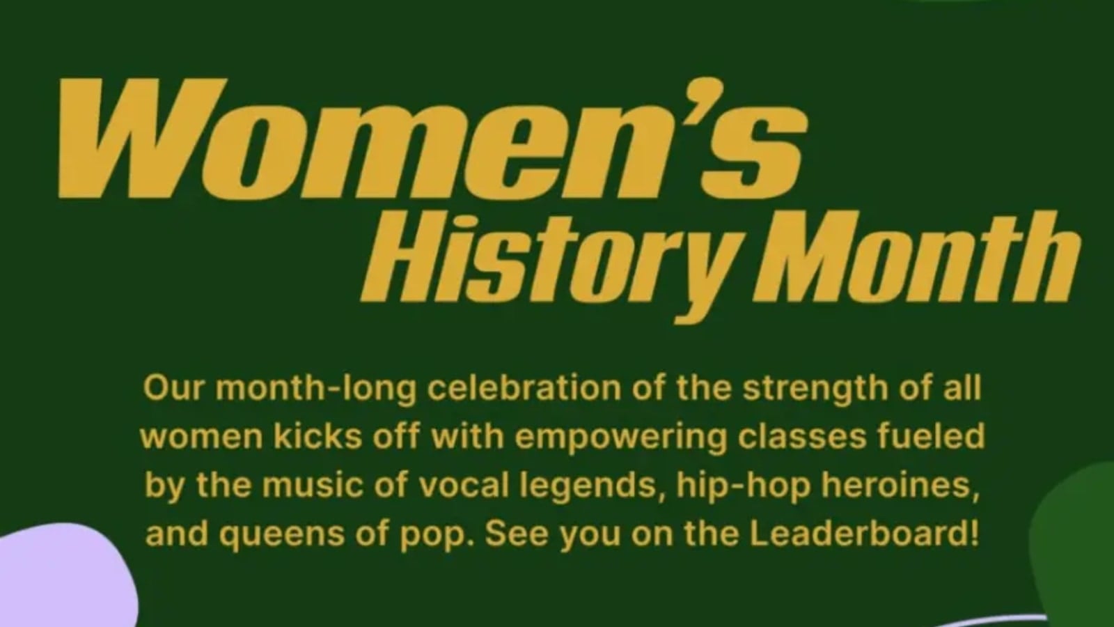 @PelotonStudios Instagram Story announcing Women's History Month classes.