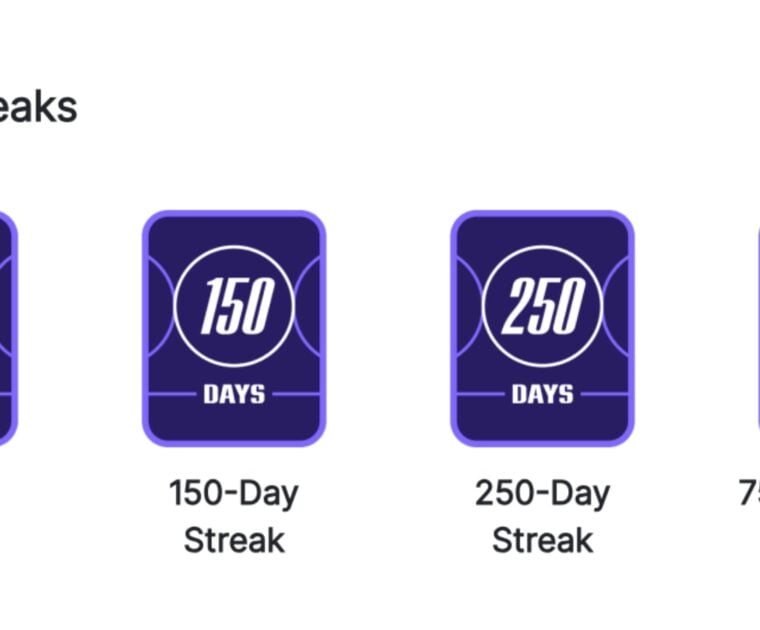 New Peloton daily streak badges.