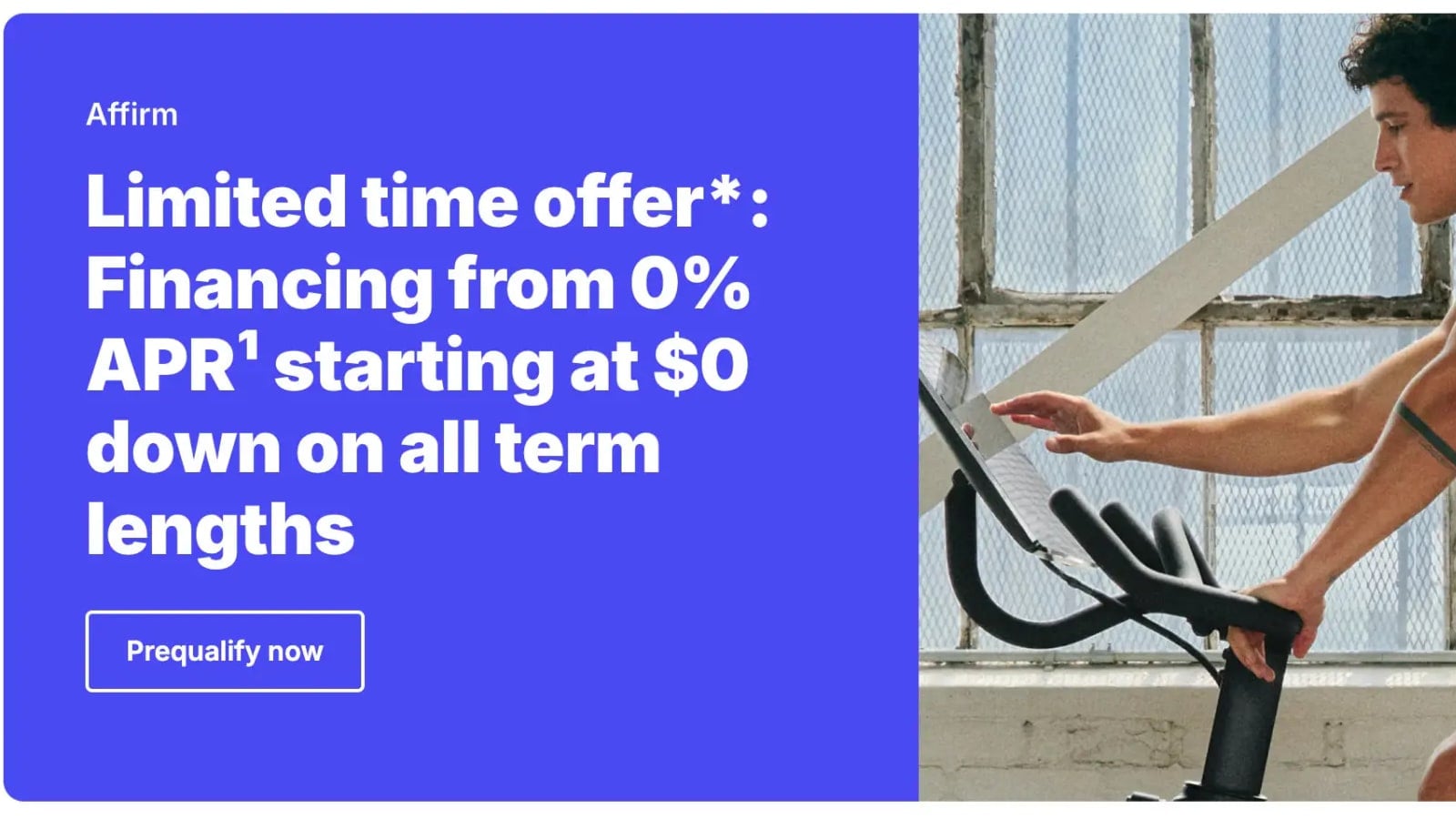 Peloton Financing page showing limited time offer.