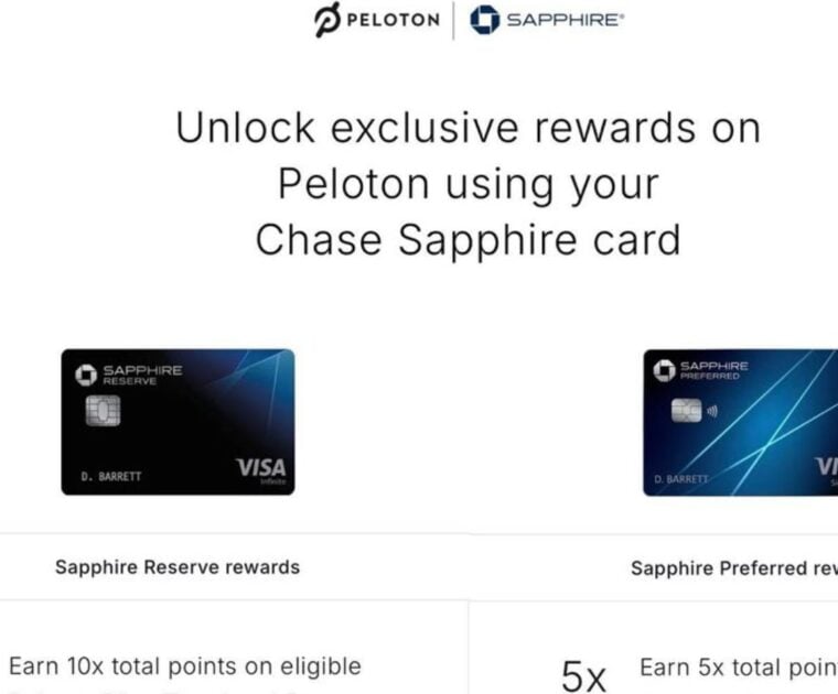 Peloton & Chase credit card partnership extended to 2027.