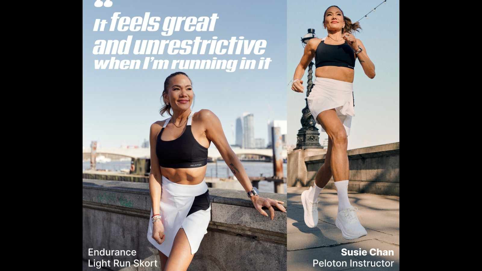 Peloton Apparel running skort designed by Susie Chan.