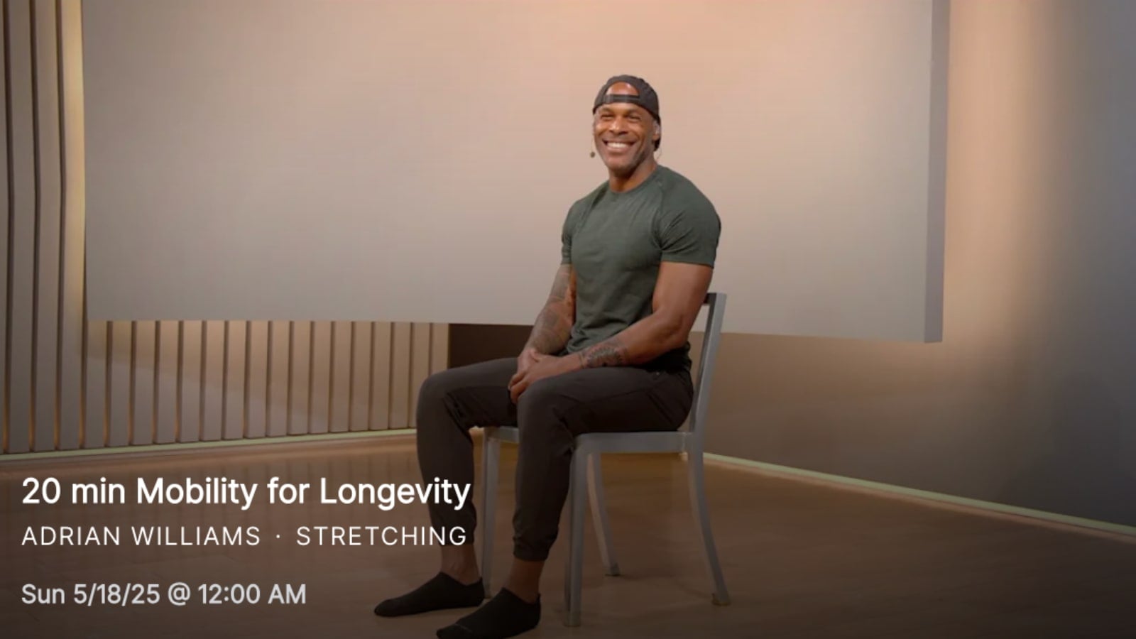 Peloton Mobility for Longevity class with Adrian Williams.