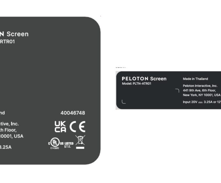 Two new Peloton tablet screens: PLTN-ATR101 & PLTN-RTR101